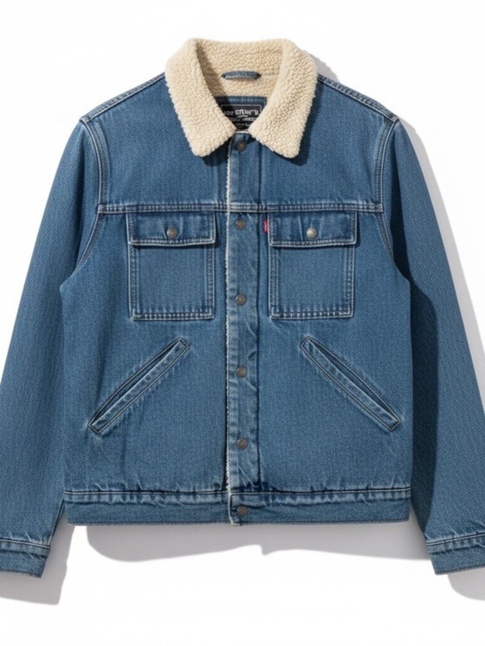 Vintage Levi’s Sherpa Lined Denim Jacket Classic Trucker Fleece Lined 90s